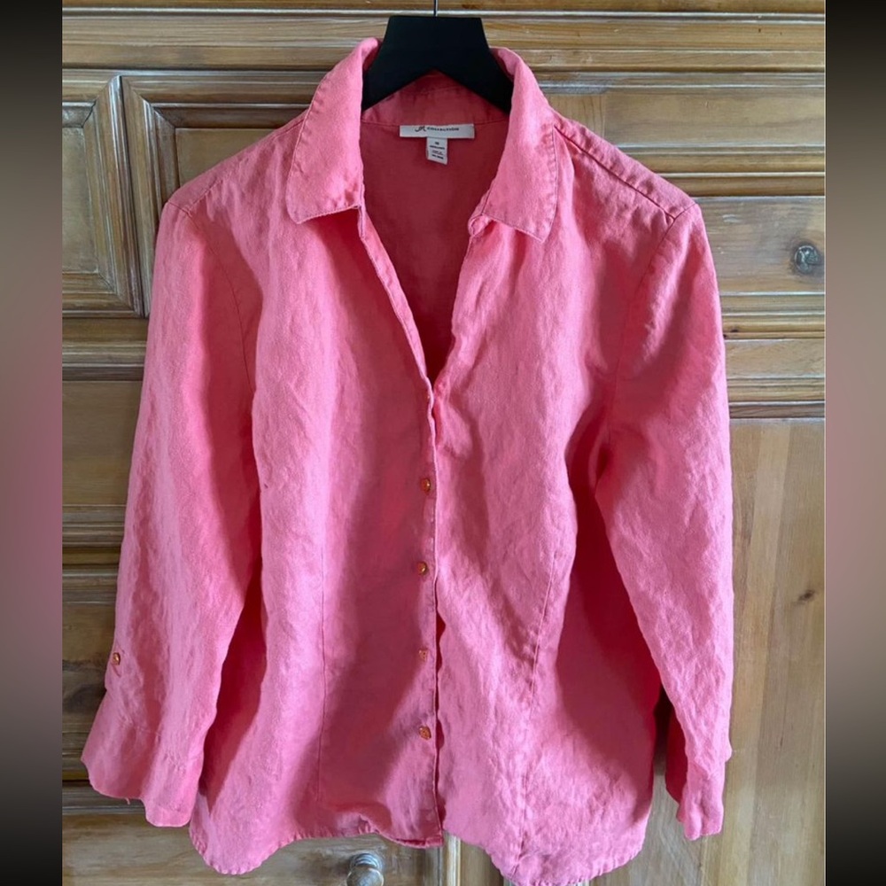 JM Collection 100% Linen Blouse